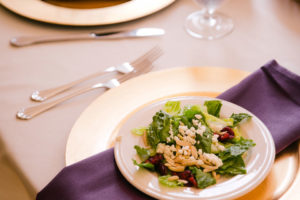 placesetting with a preset salad